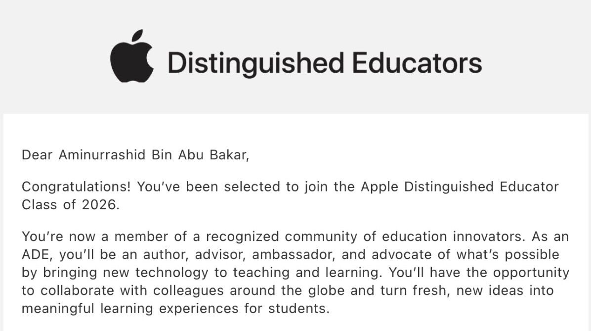 Apple Distinguished Educator